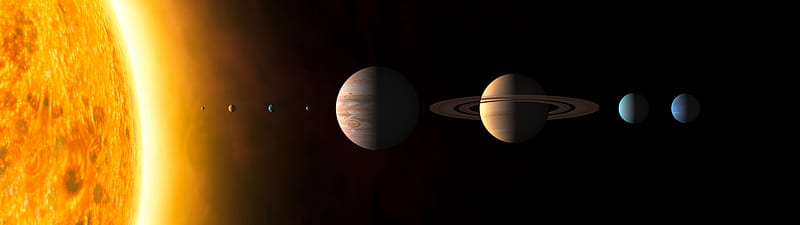 multiple display, planet, space, Solar System, Sun., 7680X2160 Space, HD wallpaper