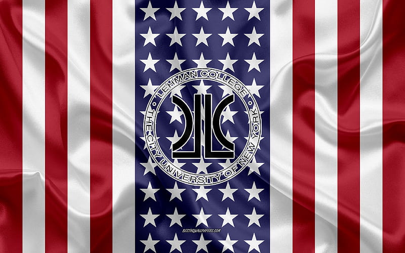 Lehman College Emblem, American Flag, Lehman College logo, New York, USA, Lehman College, HD wallpaper