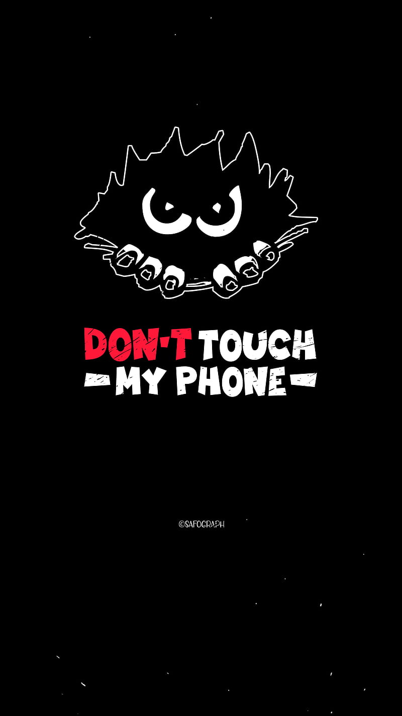 Dont touch my phone, black, desenho, eyes, face, funny, iphone, lock  screen, HD phone wallpaper | Peakpx