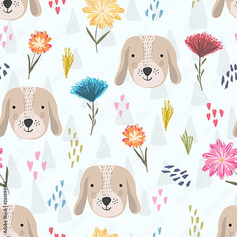 Cute dog doodle banner background wallpaper icon cartoon illustration  5317354 Vector Art at Vecteezy