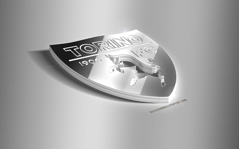 Torino FC, 3D steel logo, Italian football club, 3D emblem, Turin, Italy, Torino metal emblem, Serie A, football, creative 3d art, HD wallpaper