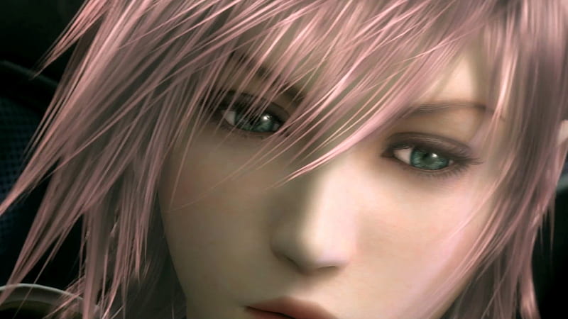 Lightning Farron, games, cg, video game, game, video games, ff13, close up, final fantasy xiii, ffxiii, final fantasy, face, realistic, blue eyes, female, claire farron, lightning, pink hair, final fantasy 13, HD wallpaper