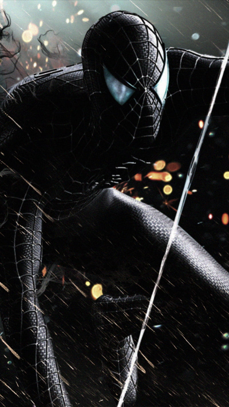 black-spiderman, black, hero, movie, spiderman, HD phone wallpaper