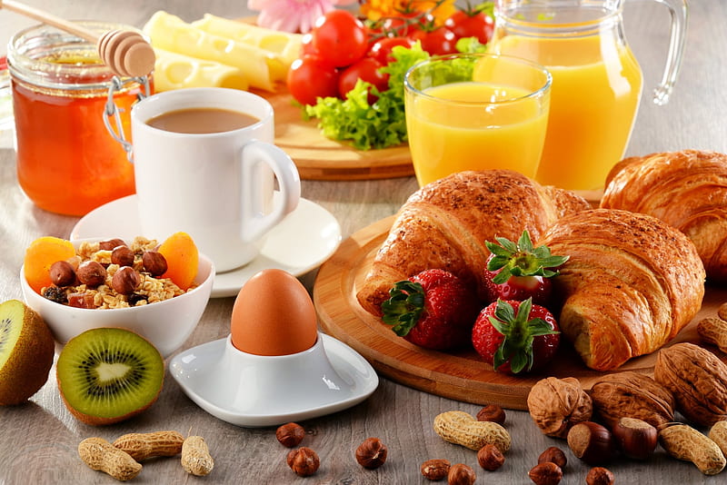 Breakfast, egg, coffee, food, HD wallpaper