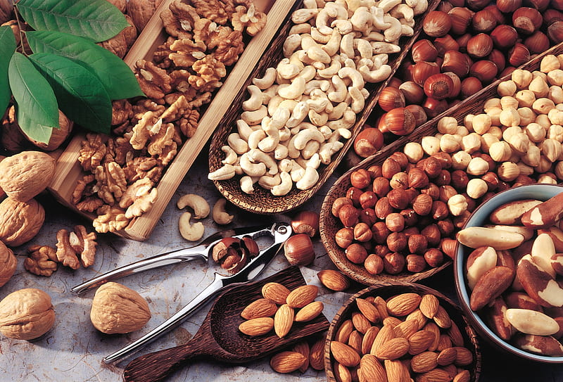 Food, Nut, Almond, Hazelnut, Still Life, Walnut, HD wallpaper