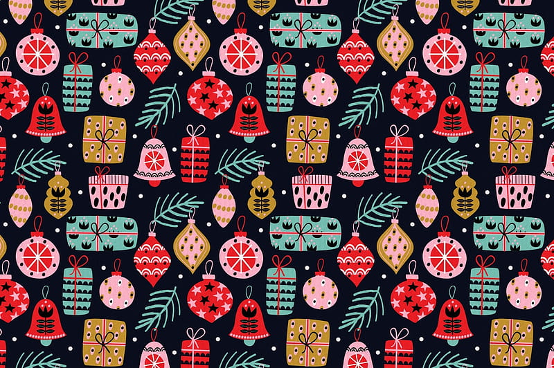 Texture, pattern, colorful, red, christmas, craciun, black, paper, HD wallpaper