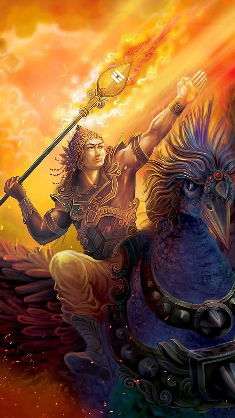 Lord Murugan , God Kartikeya, painting art, art work, HD phone wallpaper