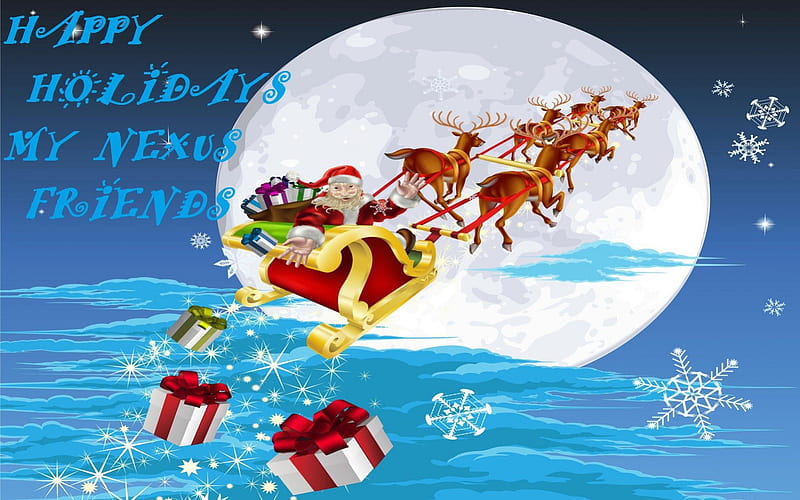 Happy Holidays, santa, holidays, christmas, reindeer, hanukkah, HD wallpaper