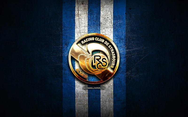 RC Strasbourg Alsace, Strasbourg FC logo, creative art, blue and white  checkered flag, HD wallpaper, Peakpx