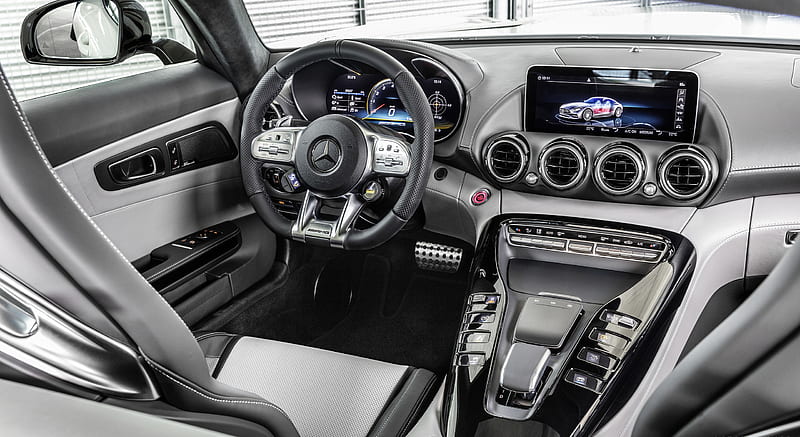 2020 Mercedes-AMG GT (Color: Designo Diamond White Bright) - Interior, Cockpit , car, HD wallpaper