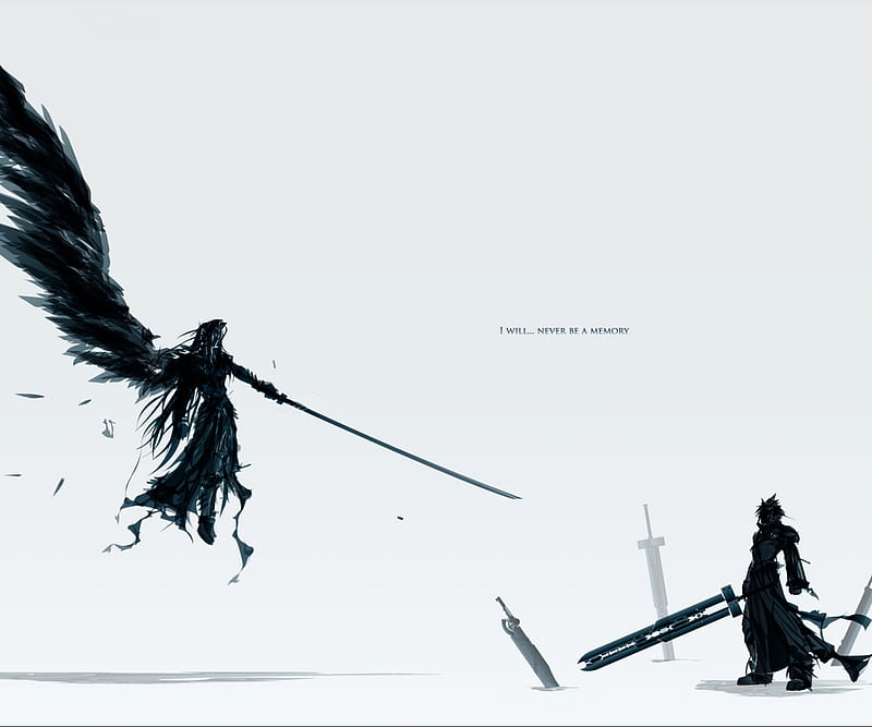 Final Fantasy, art, black, cloud, ff7, sword, video game, HD wallpaper
