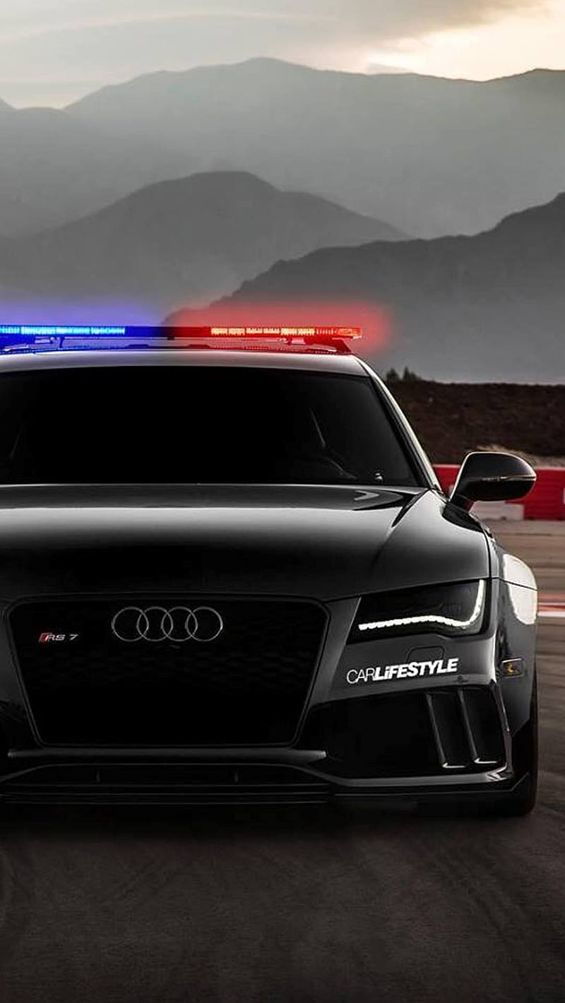 Audi Rs7 Police, black, car, HD phone wallpaper