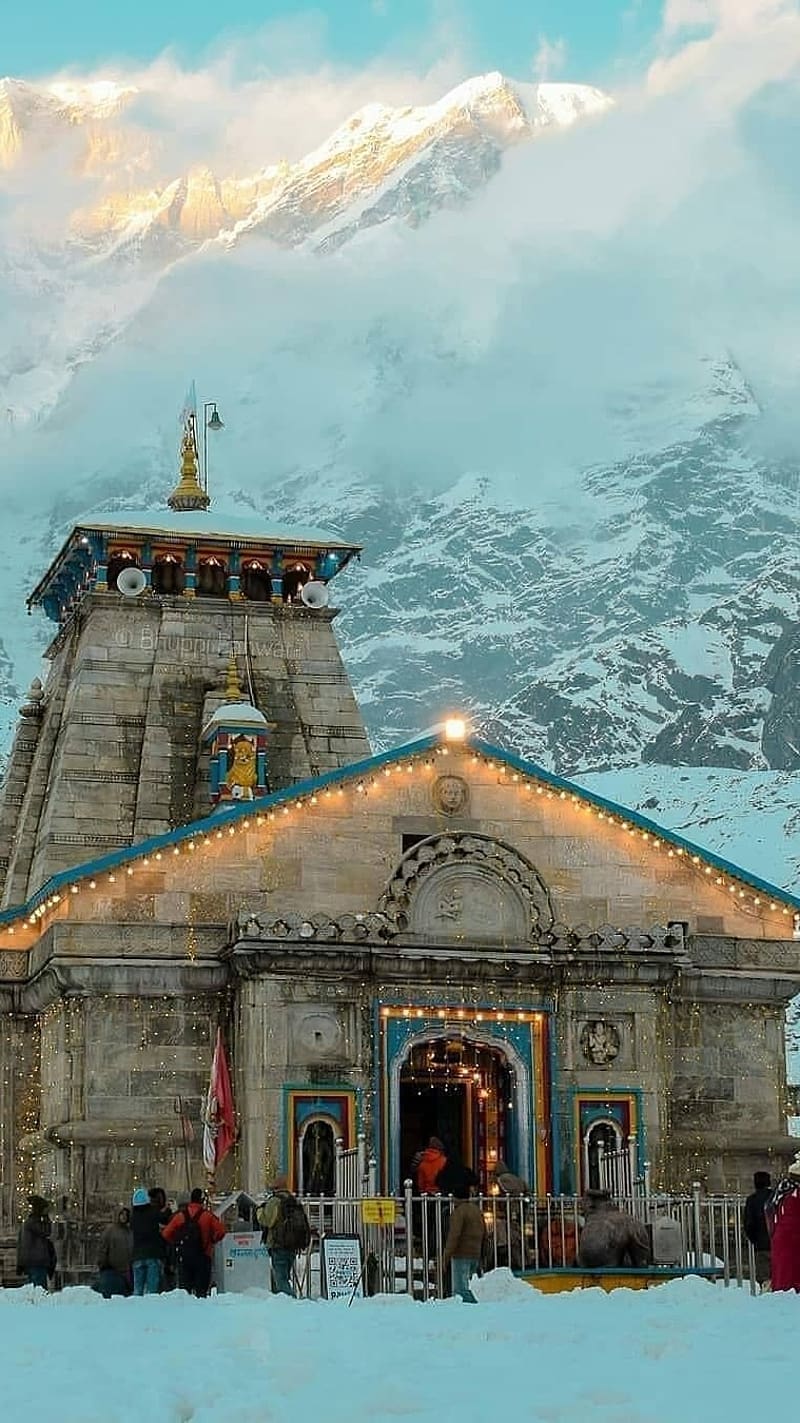 Kedarnath Temple In Snow, snow, temple, devotional, HD phone wallpaper