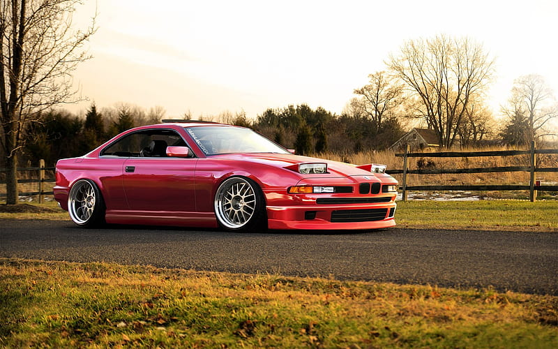 BMW 8-series, E31, low rider, BMW 850, tuning, coupe, BMW, HD wallpaper