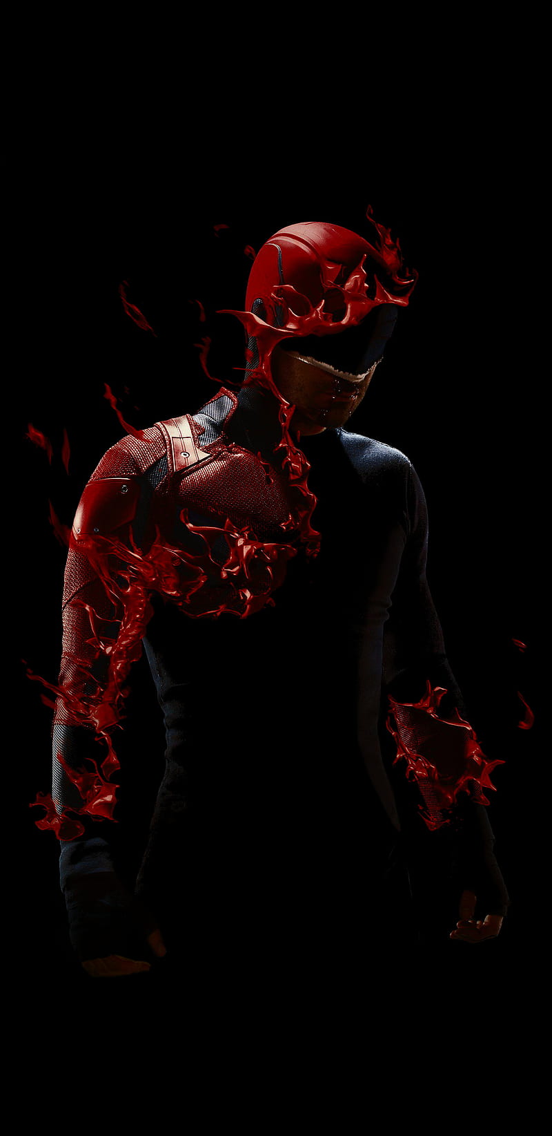 Daredevil, black, heroes, marvel, netflix, o-led, oled, red, serien, series, HD phone wallpaper