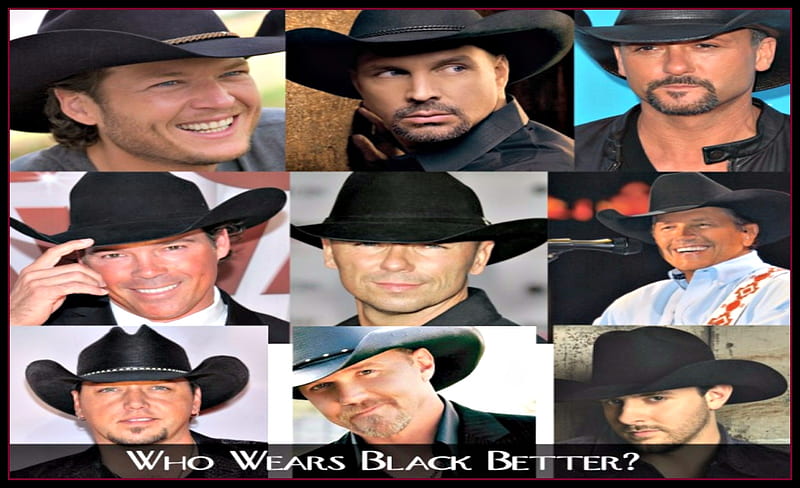 Cowboys In Black, Handsome, Black, Western, Hats, Men, Cowboys, Nice Smile, HD wallpaper