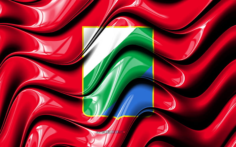 Abruzzo flag Regions of Italy, national symbols, Flag of Abruzzo, 3D art, Italian regions, Abruzzo 3D flag, Italy, Europe, HD wallpaper