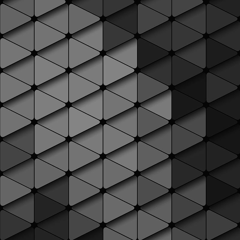 Triangles, 3d, abstract, art, background, geometry, gray, pattern, texture, HD phone wallpaper