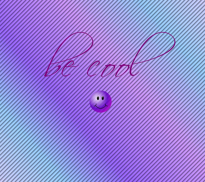 be cool, colors, cool, purple, saying, smiley, strips, HD wallpaper
