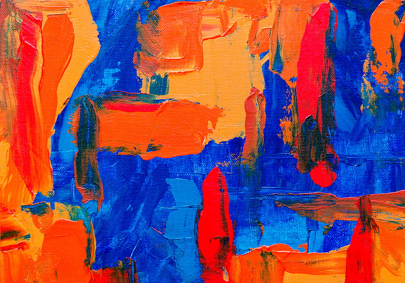 Blue and Orange Abstract Painting, HD wallpaper | Peakpx