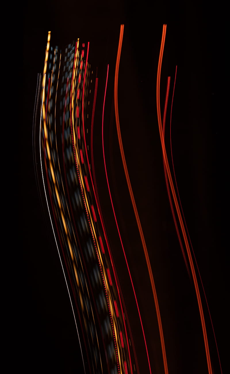 light, lines, long exposure, abstraction, red, HD phone wallpaper