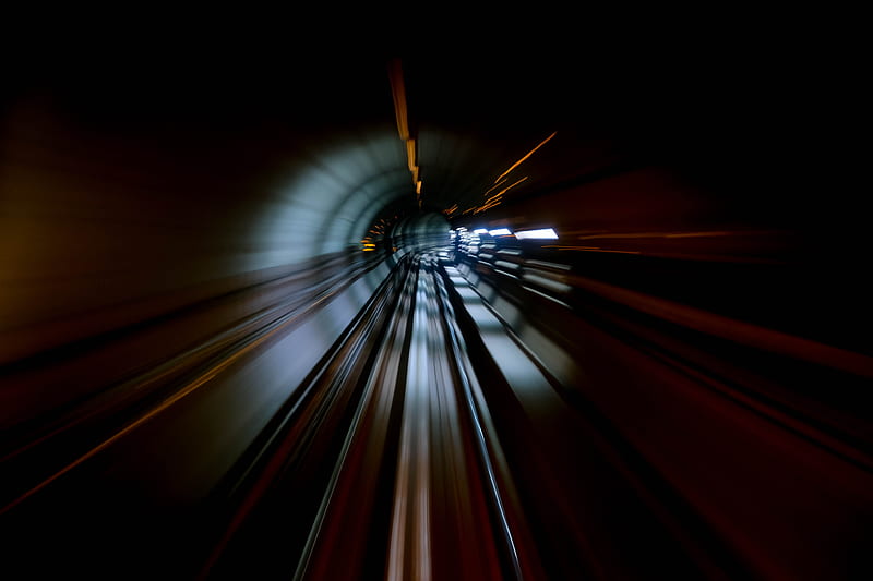 View From Train Front Window Long Exposure, long-exposure, train, graphy, HD wallpaper