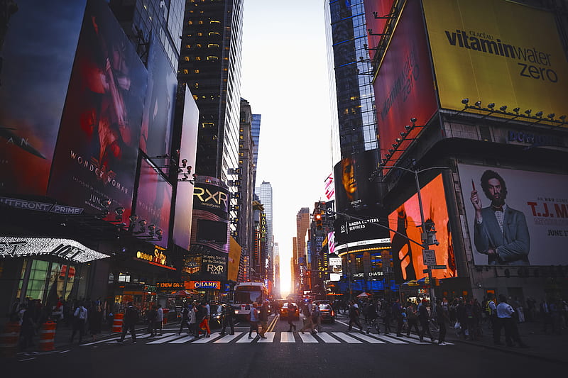 Time Square, New York during daytime, HD wallpaper