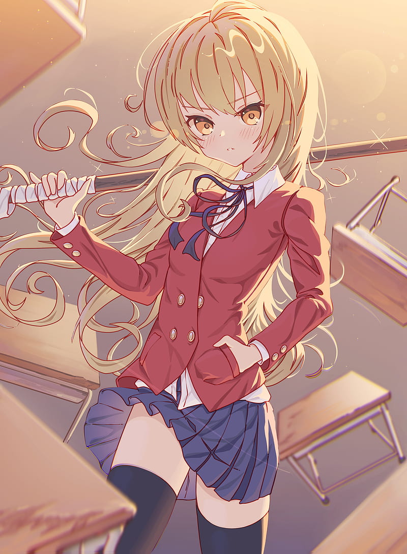 Toradora!, anime girls, Aisaka Taiga, anime, school uniform, HD phone  wallpaper