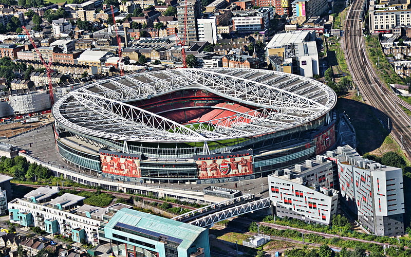 Emirates Stadium, London, England, Arsenal FC Stadium, Premier League, English football stadiums, football, HD wallpaper