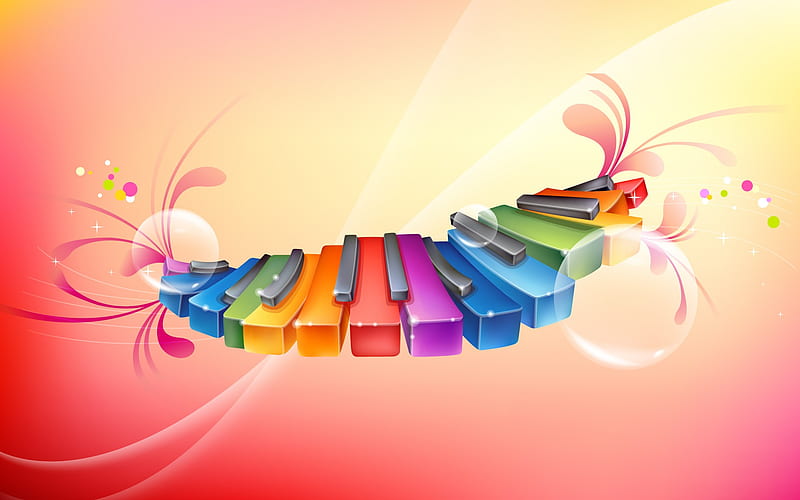 Creative Digital Composite-rainbow xylophone, HD wallpaper
