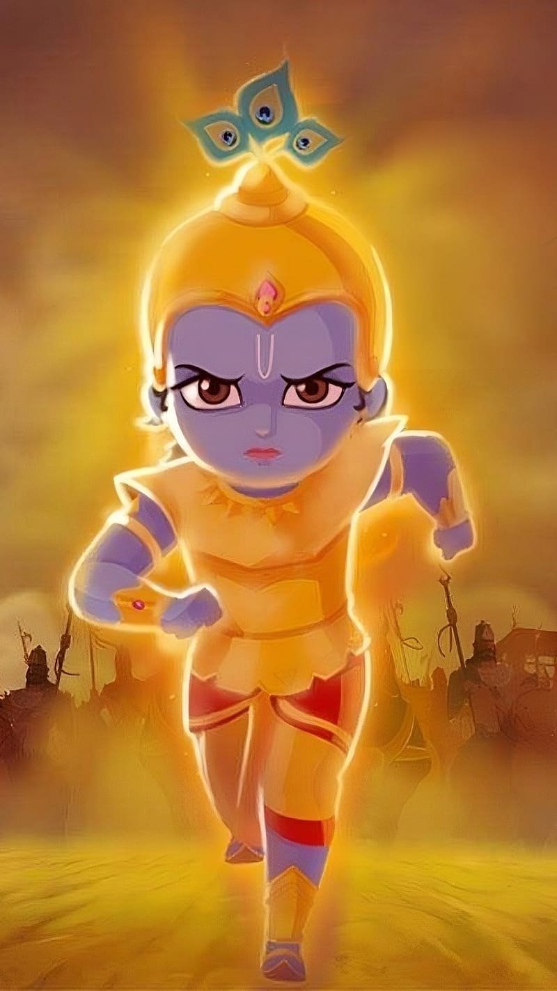 Little Krishna , gold armor little krishna , gold, armor, lord, god, HD phone wallpaper