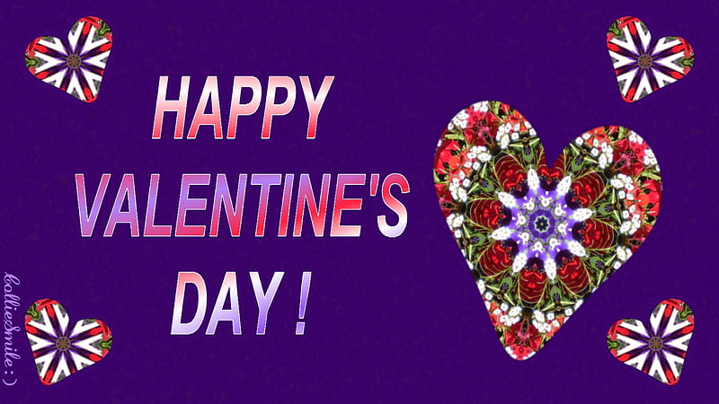 Happy Valentine's Day, Everybody! :D, designs, holiday, scarlet, February 14, corazones, floral, Valentines, crimson, purple, va1entine, love, heart, flowers, violet, HD wallpaper