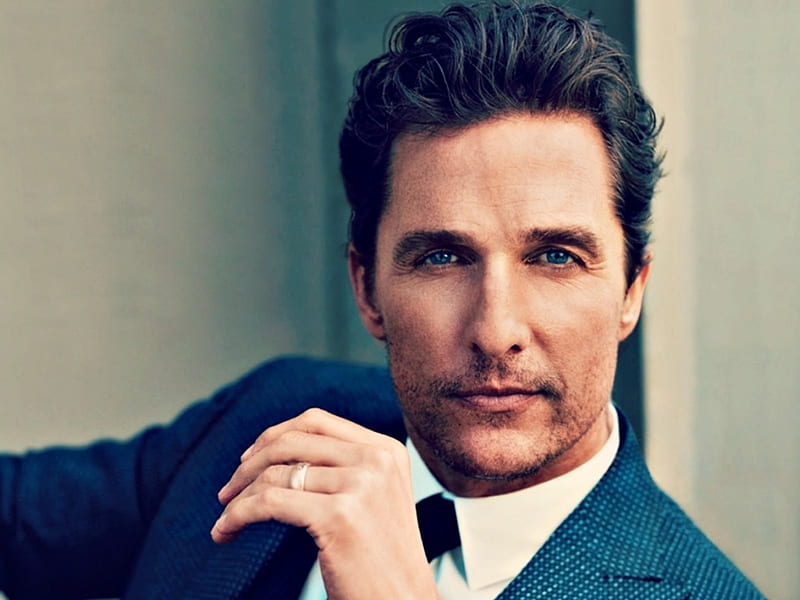 Matthew McConaughey, man, actor, blue, HD wallpaper