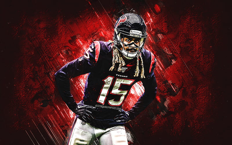 Will Fuller, Houston Texans, NFL, American football, red stone background, portrait, National Football League, HD wallpaper