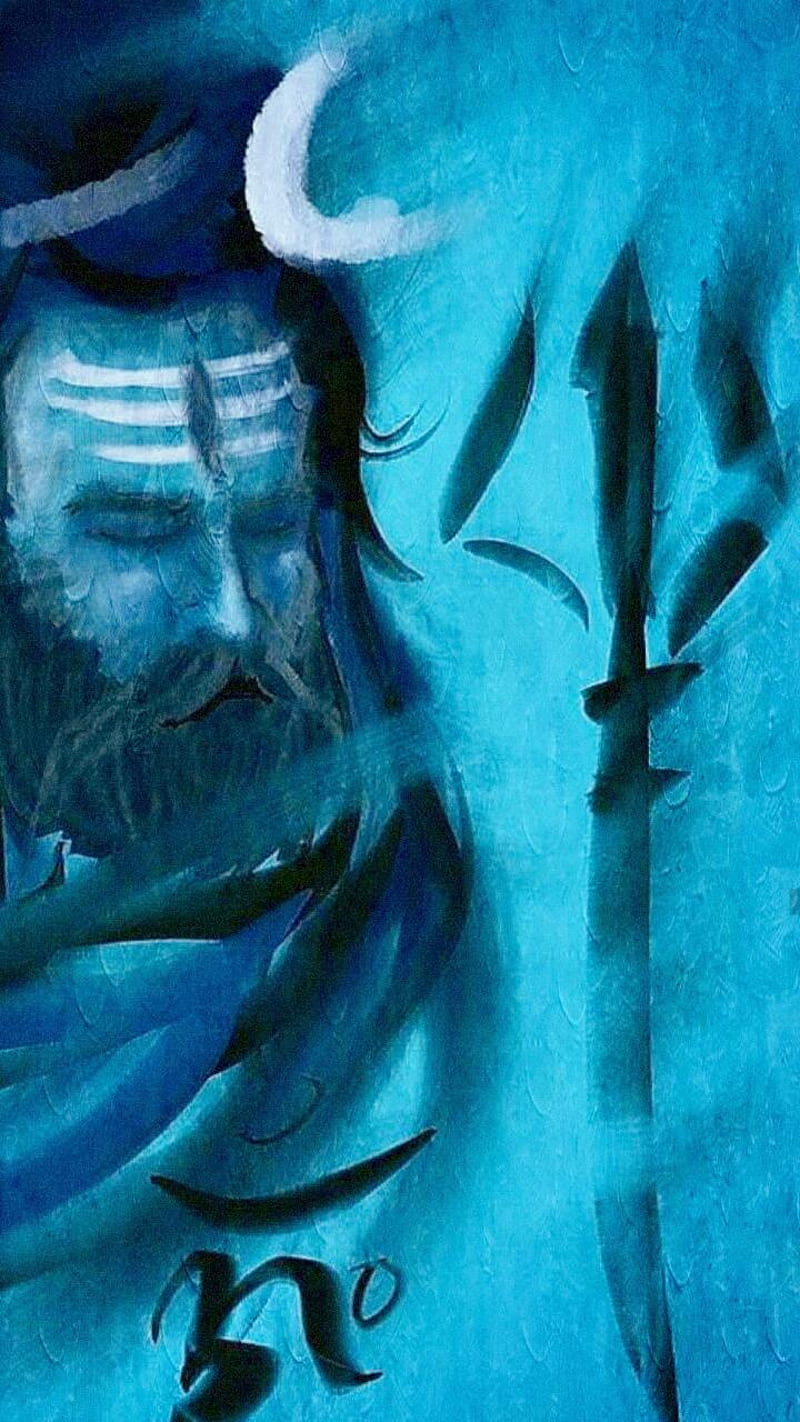 Shiva, blue, hindu, lord shiva, mahadev, neon, thrones, HD phone ...