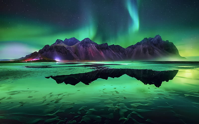 Tierra, aurora boreal, noche, Islandia, Fondo de pantalla HD | Peakpx