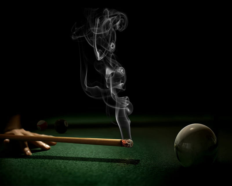 Pool Stick Smoking, pool cue, smoking, billiards, pool stick, pool, smoke, HD wallpaper