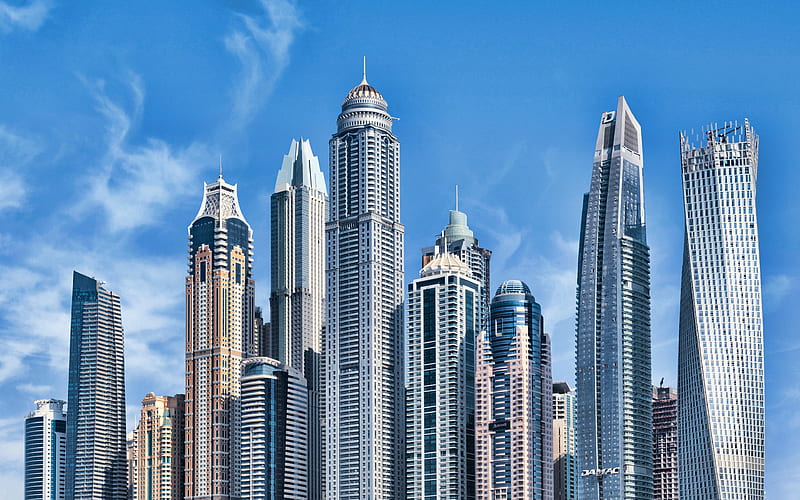 Dubai, skyscrapers, UAE, cityscapes, modern buildings, United Arab Emirates, UAE cities, HD wallpaper