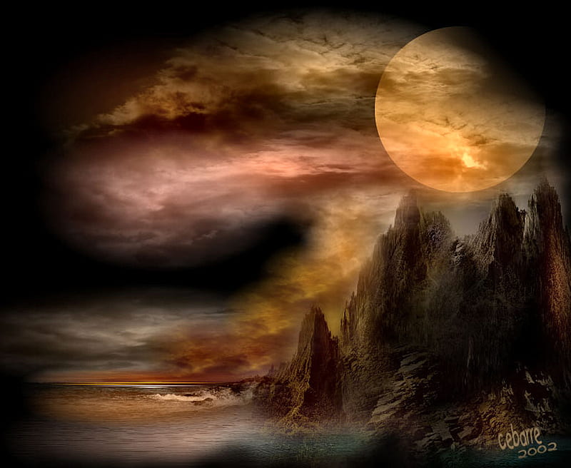 Island of No Return , art, cebarre, fantasy, painting, celestial, artwork, HD wallpaper