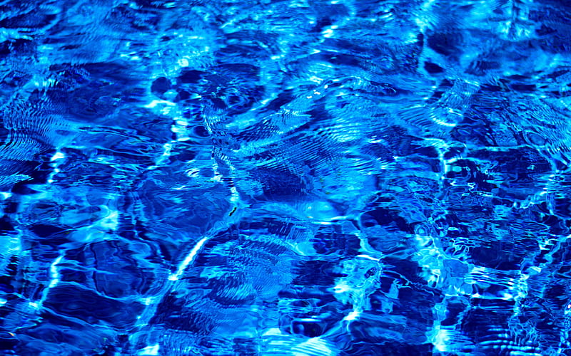 blue water texture, macro, water textures, pool, wavy backgrounds, blue backgrounds, blue water, waves, water backgrounds, HD wallpaper