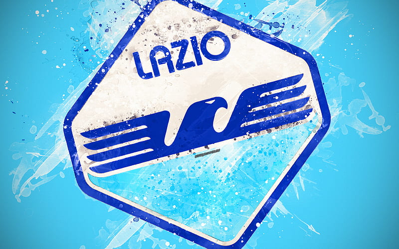 SS Lazio paint art, creative, Italian soccer team, Serie A, logo, emblem, blue background, grunge style, Rome, Italy, football, Lazio FC, HD wallpaper