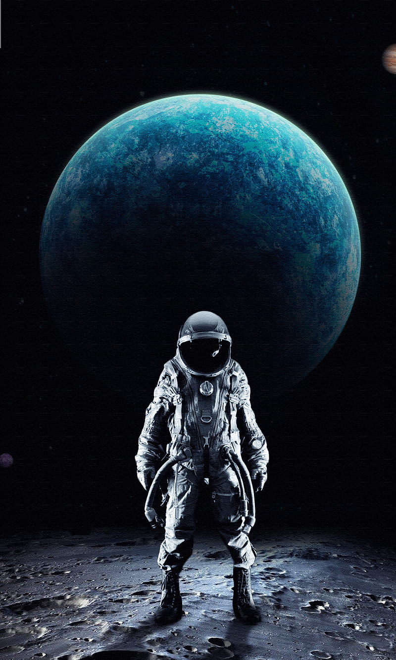 Sci-fi, anime, black, blue, galaxy, space, HD phone wallpaper