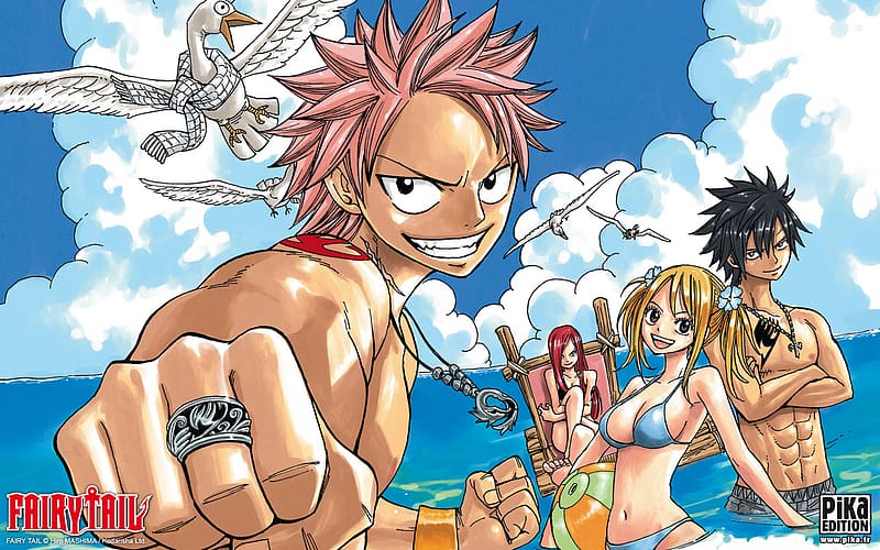 Anime, Fairy Tail, Lucy Heartfilia, Natsu Dragneel, Gray Fullbuster, HD wallpaper