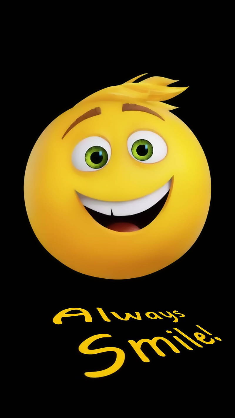 Always smile, face, good, sad, sticker, theme, yellow, HD phone wallpaper