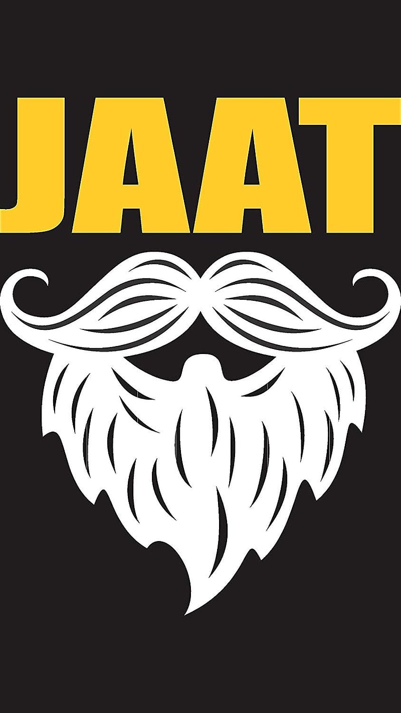 Jaat Ke, White Mustache, black background, white beard, HD phone wallpaper