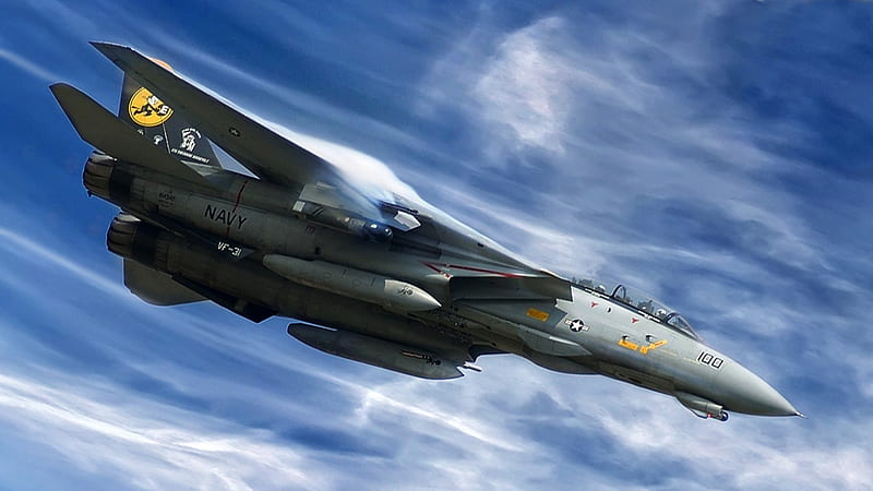 The Last Flight VF 31 (), dive, cam, tom cat, 1080i, felix the cat Entropy military, vf-31, blue sky, jet, f-14d, navy, HD wallpaper