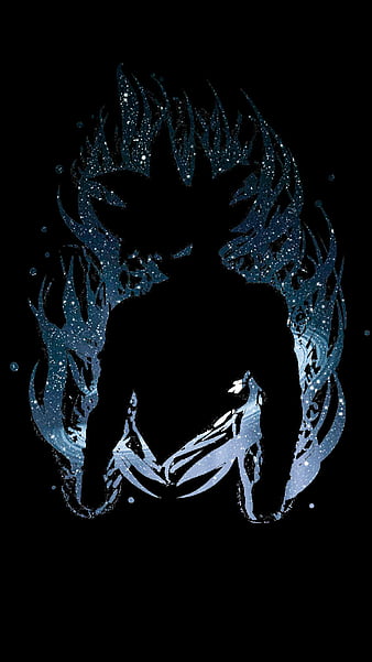 Goku Anime Boy Dark Art Black Background 4K HD Dragon Ball