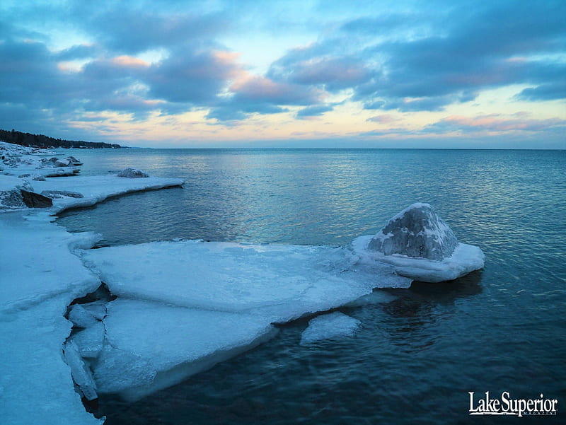 Lake Superior in Winter, Lakes, Ice, Winter, Nature, HD wallpaper