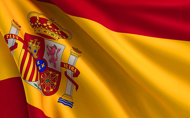 Spanish flag, macro, Europe, national symbols, fabric flags, Flag of Spain, Spain 3D flag, creative, Spanish 3D flag, Spain, Europian countries, HD wallpaper