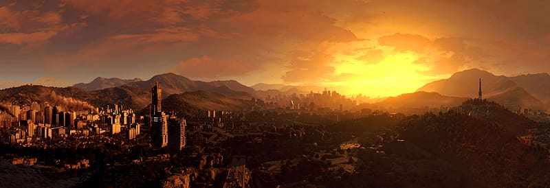 Sunset, City, Video Game, Dying Light, Harran (Dying Light), HD wallpaper